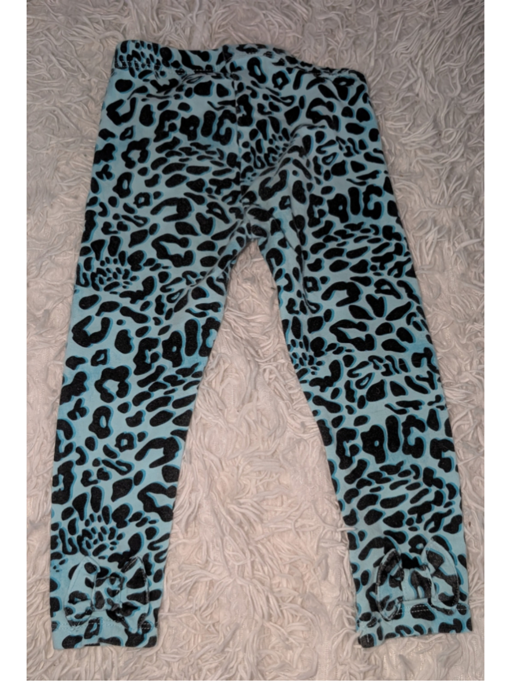 Girls Kids Headquarters Leggings 2T Blue Black Animal Print